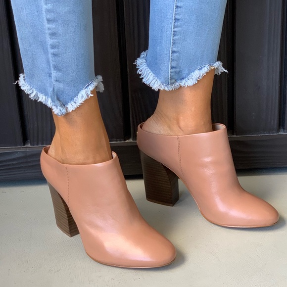 Cognac Leather Closed Toe Classic Mules - Picture 2 of 8